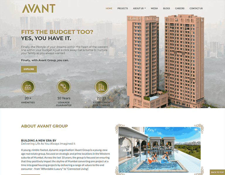 Avantinfra Website