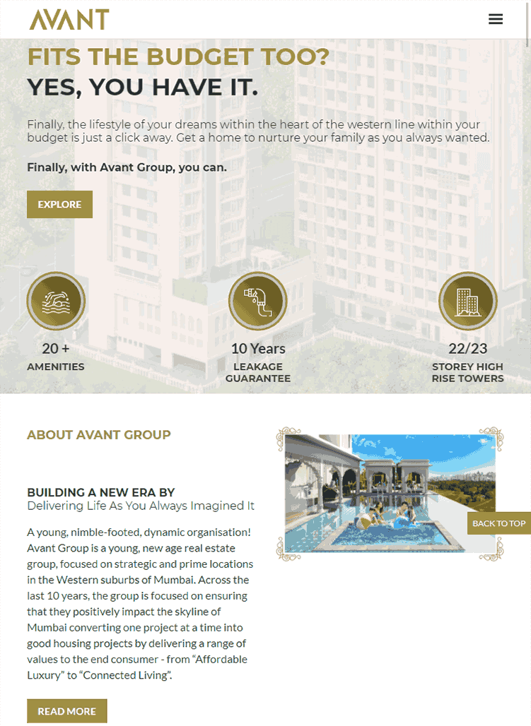 Avantinfra Website